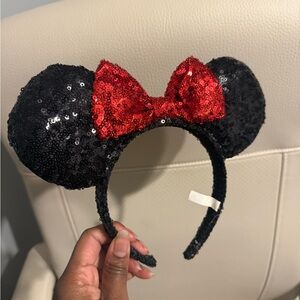 Disney Black and Red Sequin Minnie Mouse Ears Headband